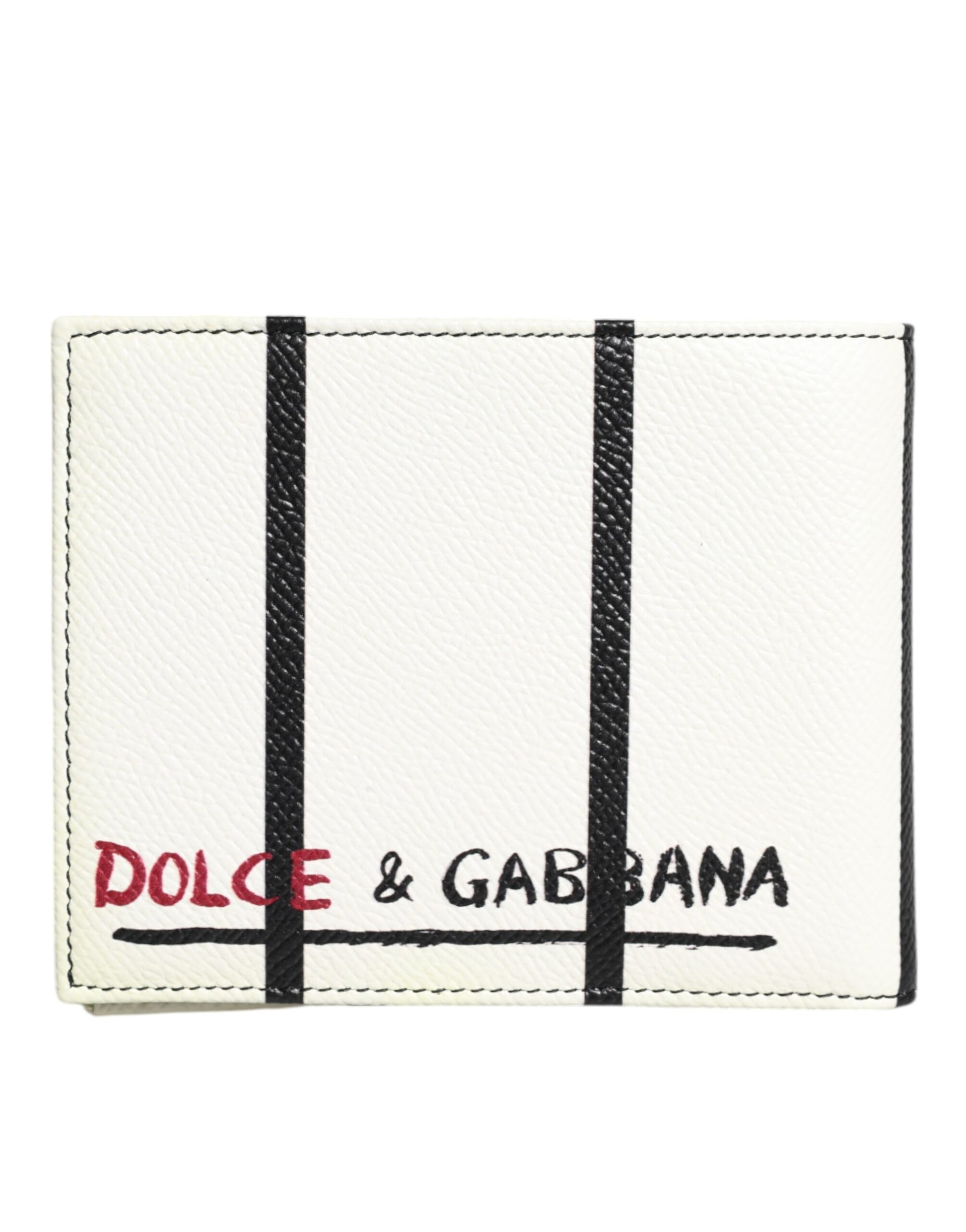 Weißes Leder DG Crown Royals Bifold Kartenetui