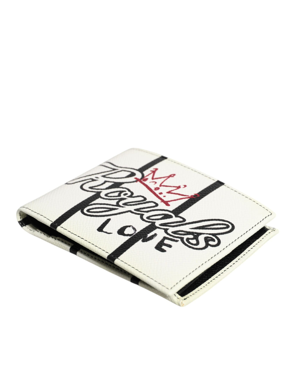 Weißes Leder DG Crown Royals Bifold Kartenetui