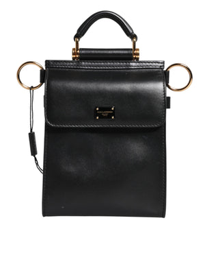 Dolce & Gabbana Black Calfskin Leather Logo Plaque Mini Bag