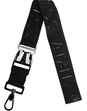 Dolce & Gabbana Black Stretch Polyester Rubberised DG Logo Keychain