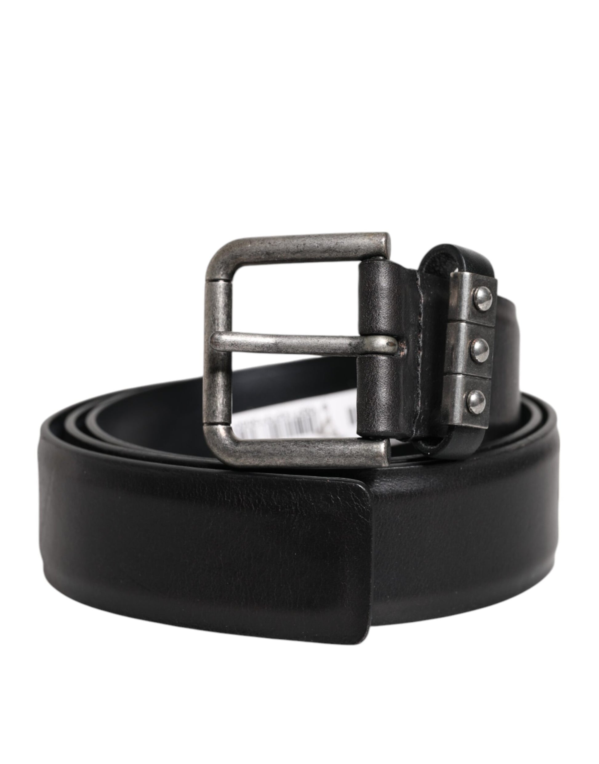 Dolce & Gabbana Black Leather Metal Buckle Classic Belt