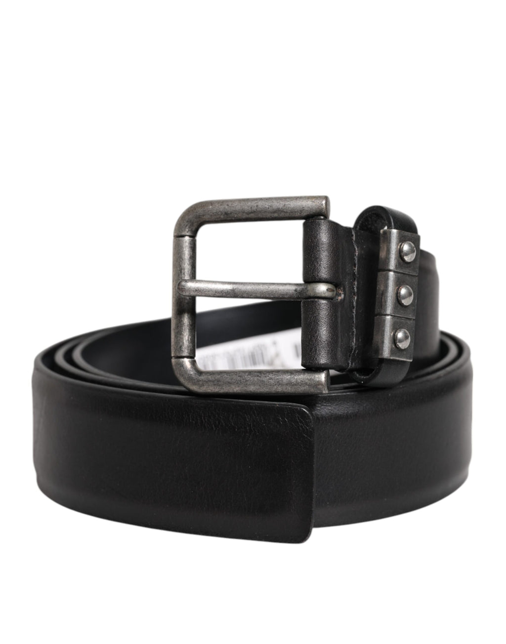 Dolce & Gabbana Black Leather Metal Buckle Classic Belt