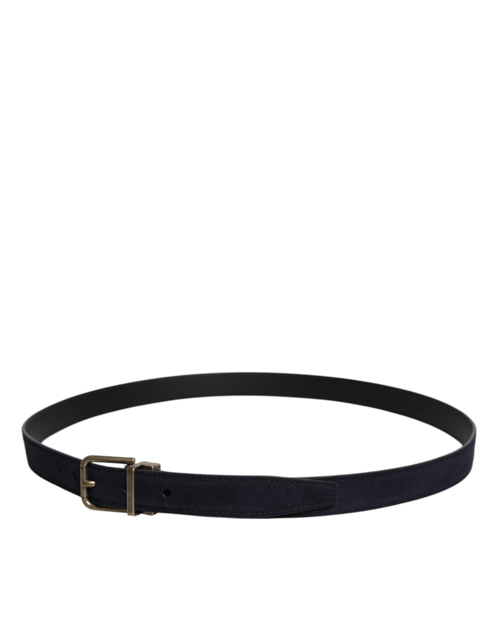 Dolce & Gabbana Black Goat Leather Metal Buckle Classic Belt