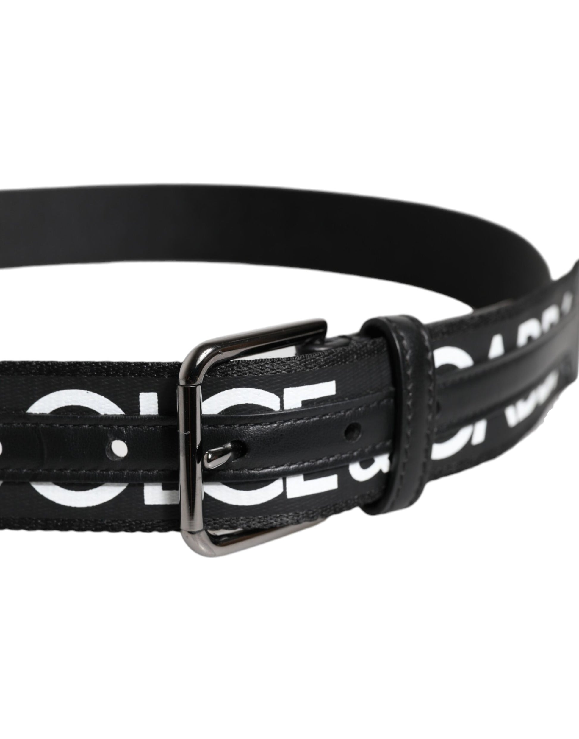 Dolce & Gabbana Black Leather Classic Metal Logo Buckle Belt