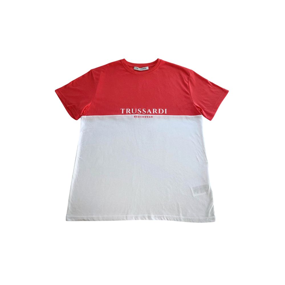 Trussardi Beachwear White Cotton Men T-Shirt