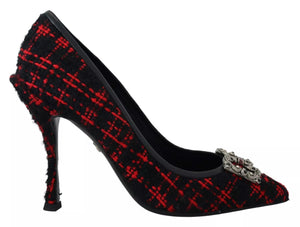 Rot Schwarz Tweed DG Amore Heels Pumps Schuhe
