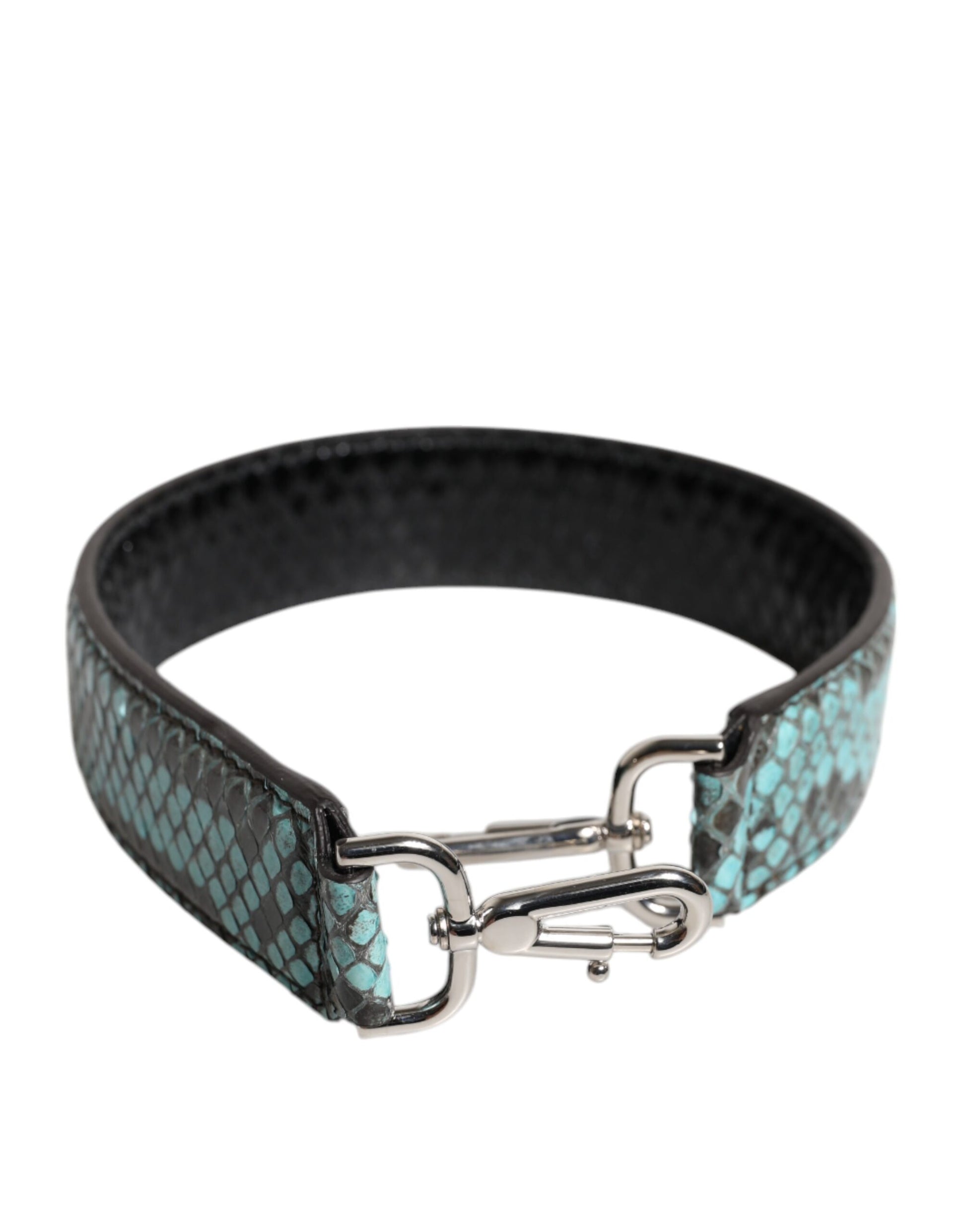 Schwarz Blau Exotische Ledertasche Schultergurt