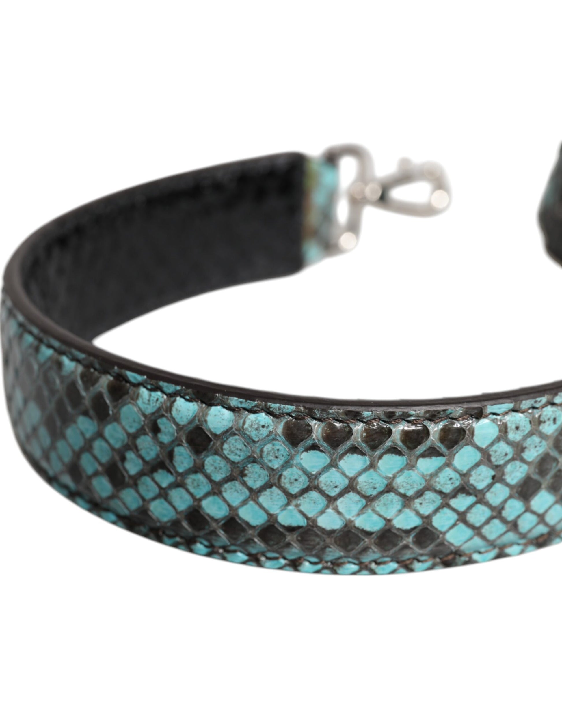 Schwarz Blau Exotische Ledertasche Schultergurt