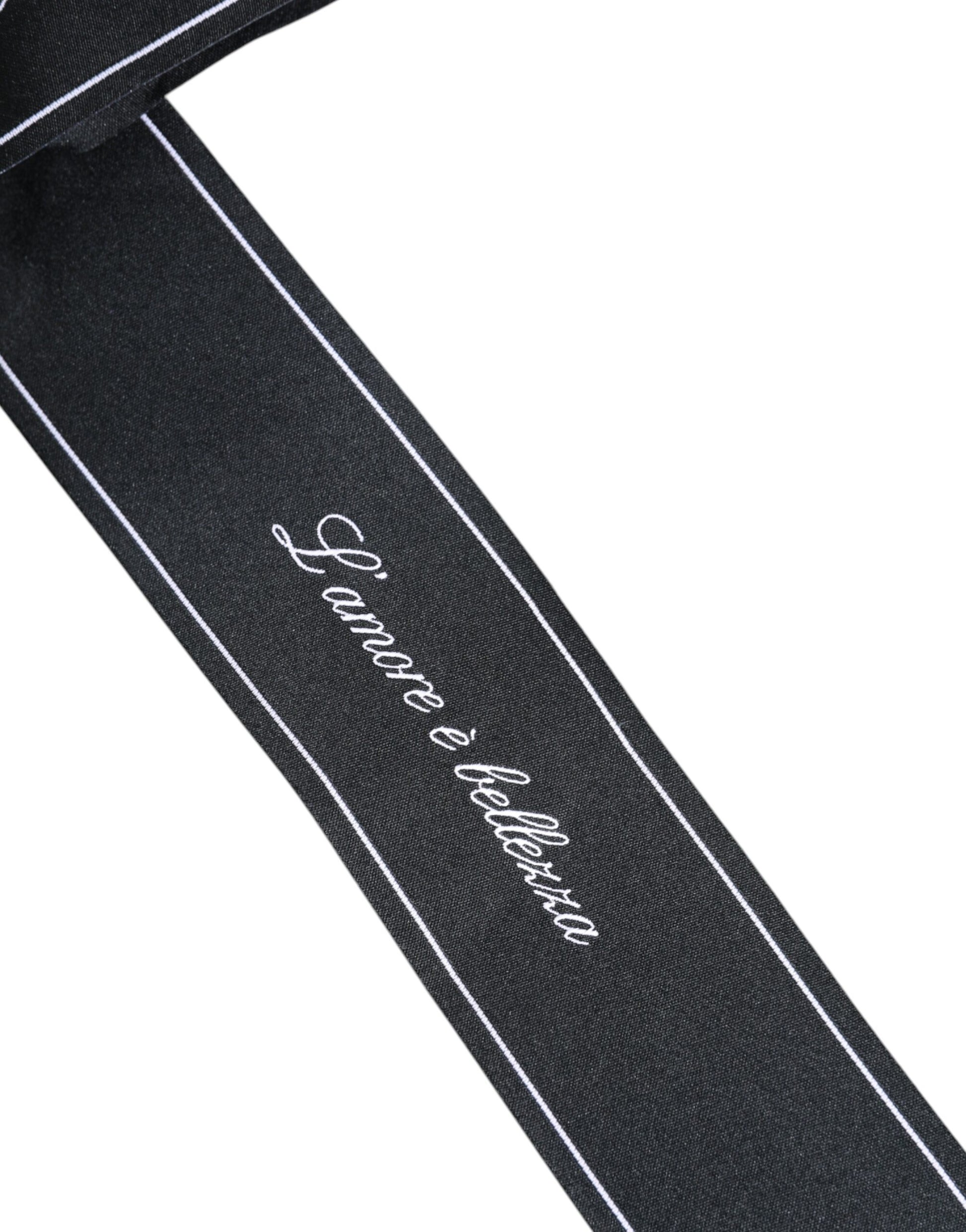 Schwarzer Taillengürtel mit breiter Schleife und Logo