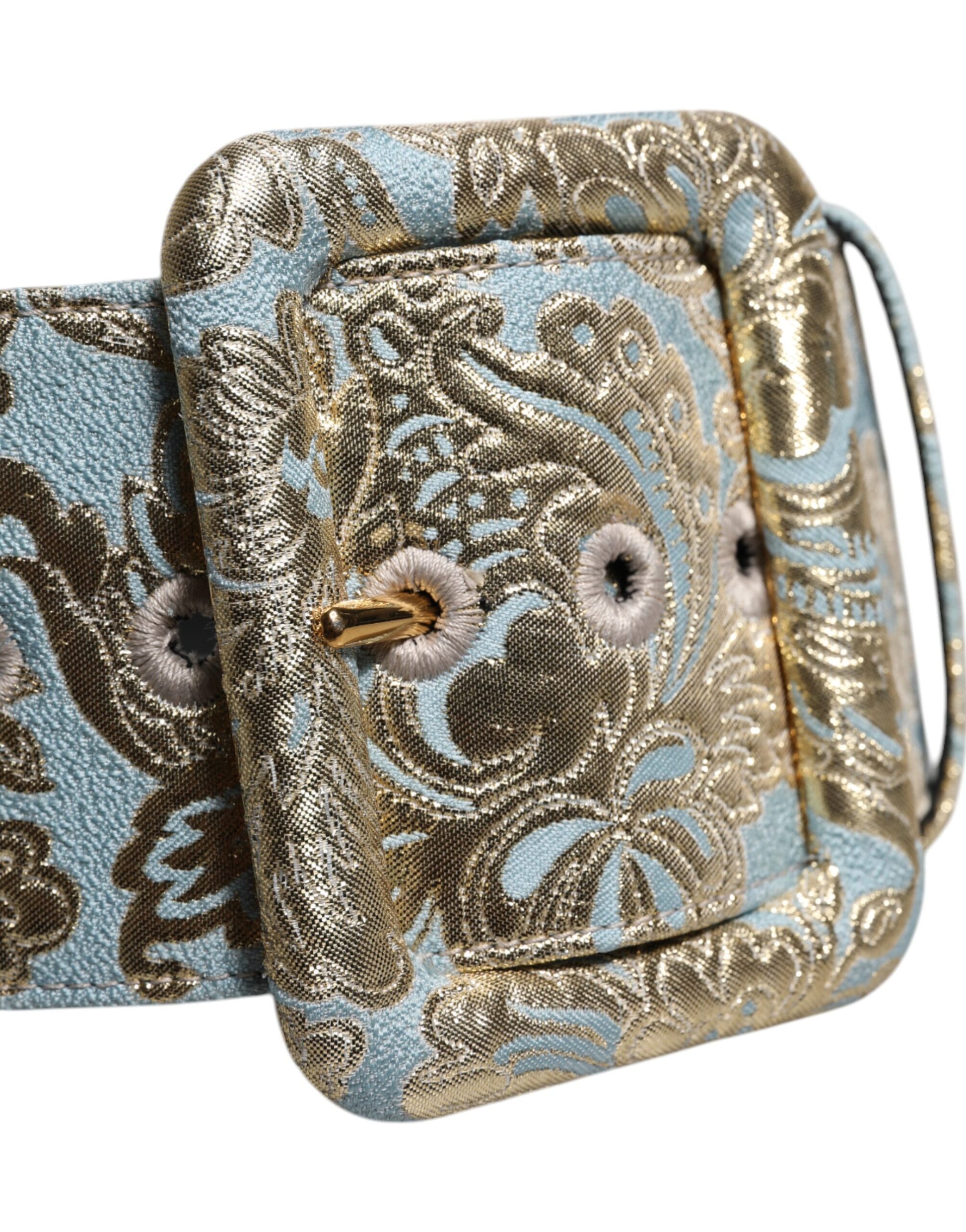 Breiter Taillengürtel aus mehrfarbigem Jacquard mit Blumenmuster