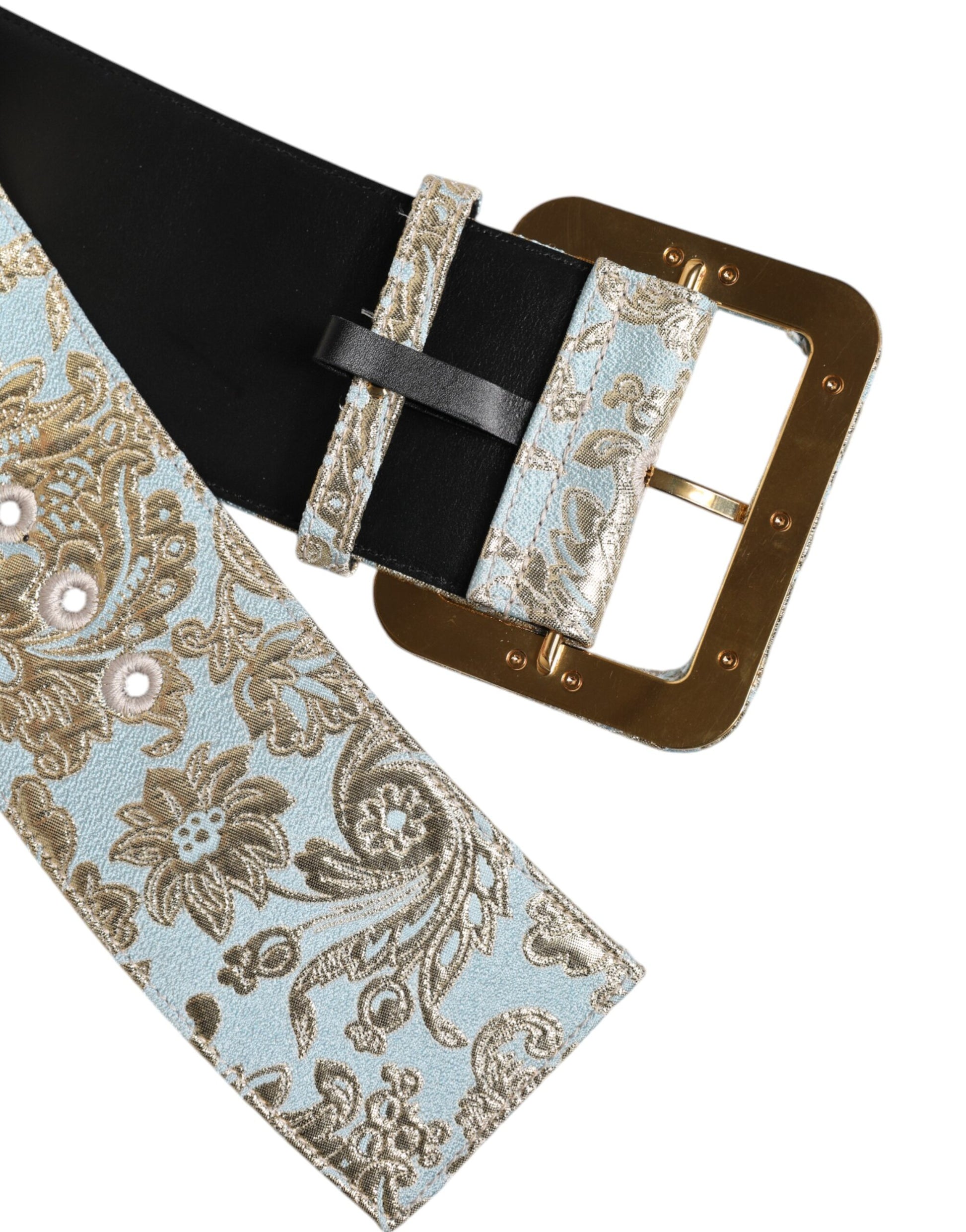 Breiter Taillengürtel aus mehrfarbigem Jacquard mit Blumenmuster