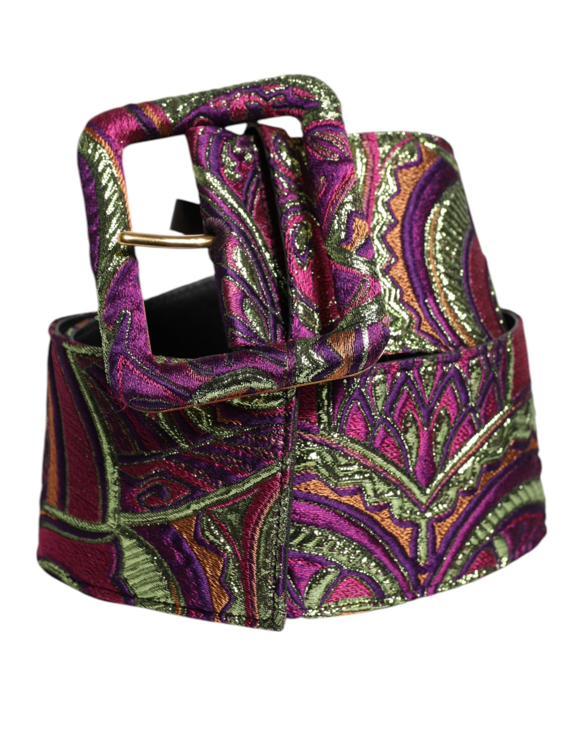 Breiter Taillengürtel aus mehrfarbigem Jacquard mit Blumenmuster