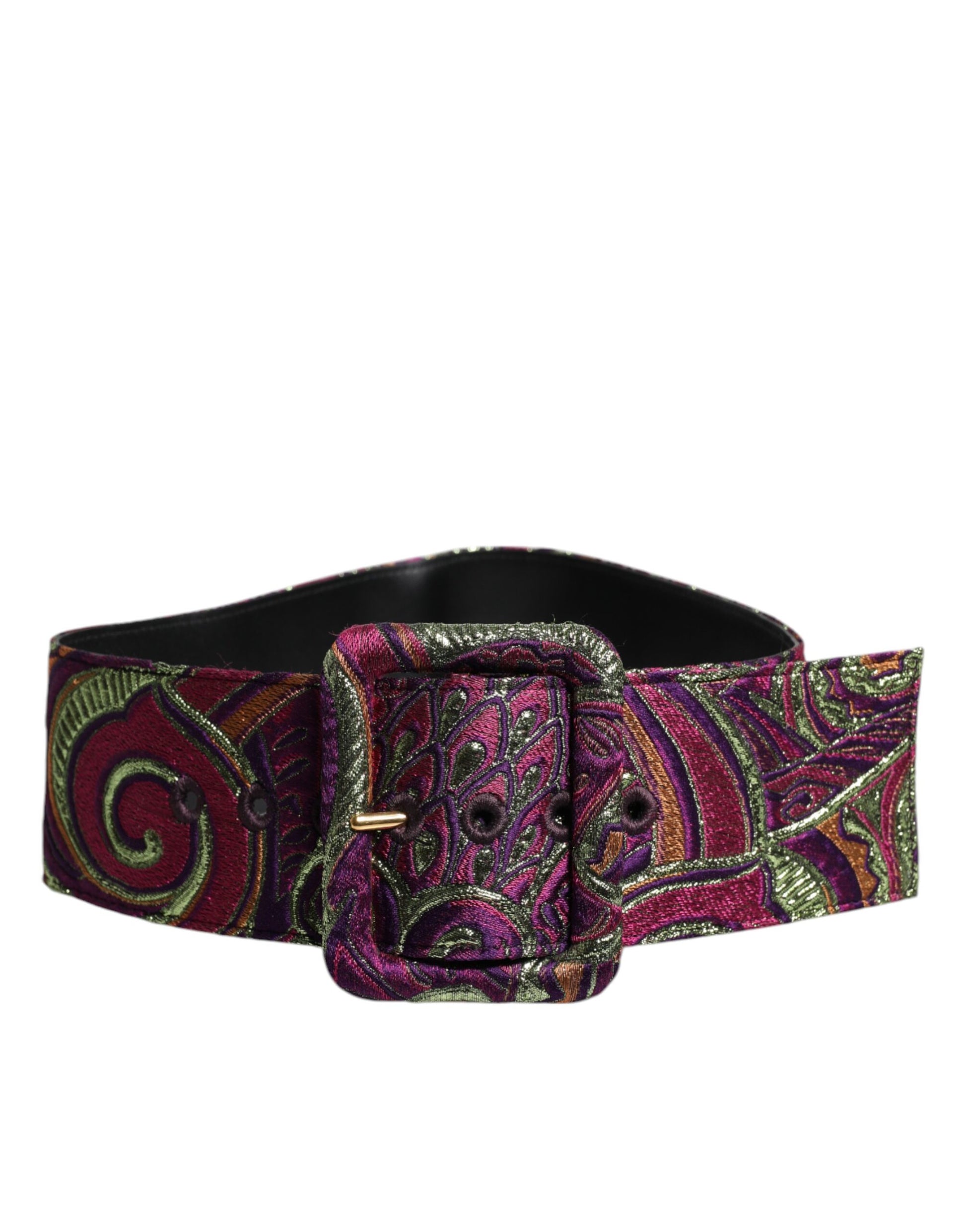 Breiter Taillengürtel aus mehrfarbigem Jacquard mit Blumenmuster