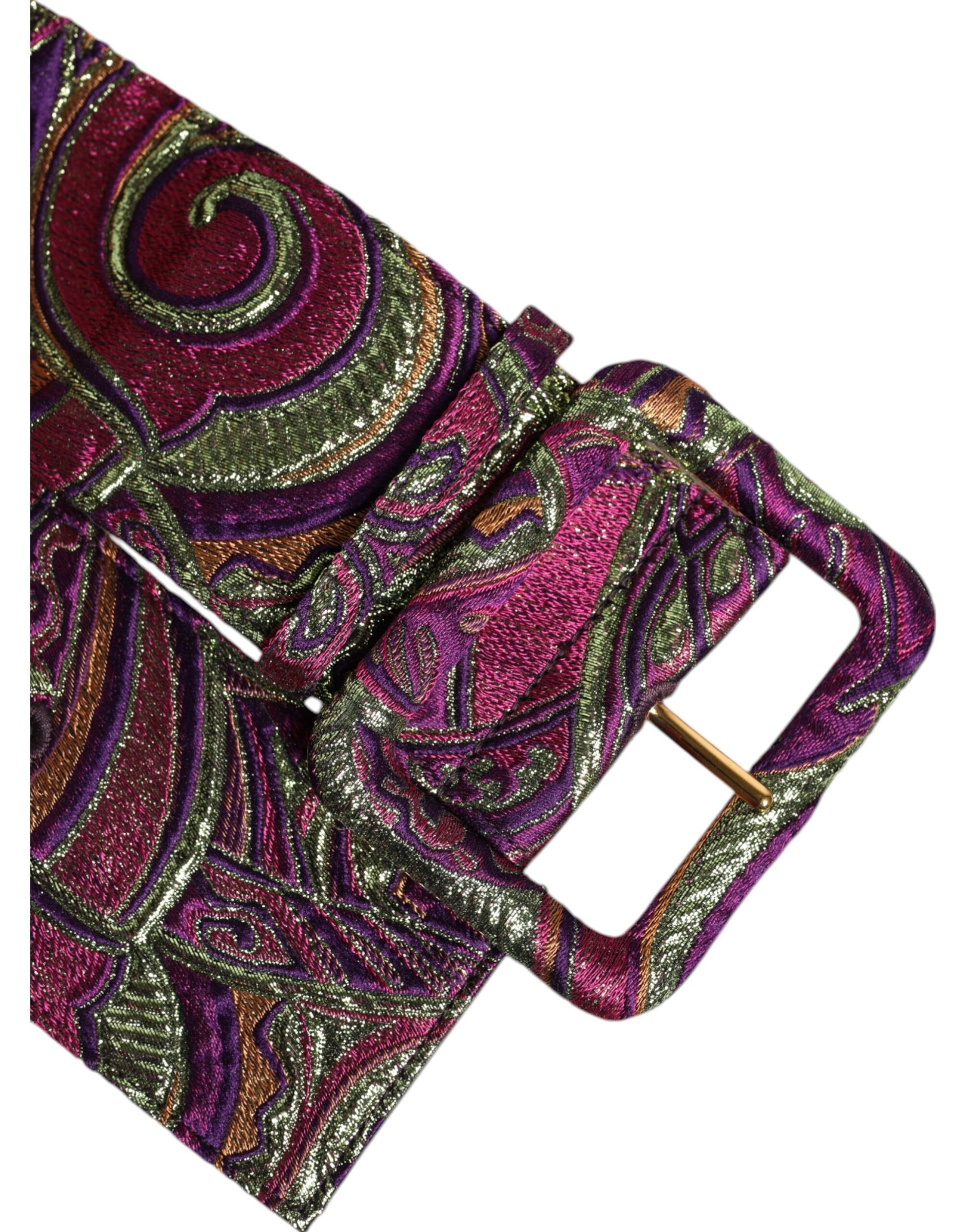 Breiter Taillengürtel aus mehrfarbigem Jacquard mit Blumenmuster