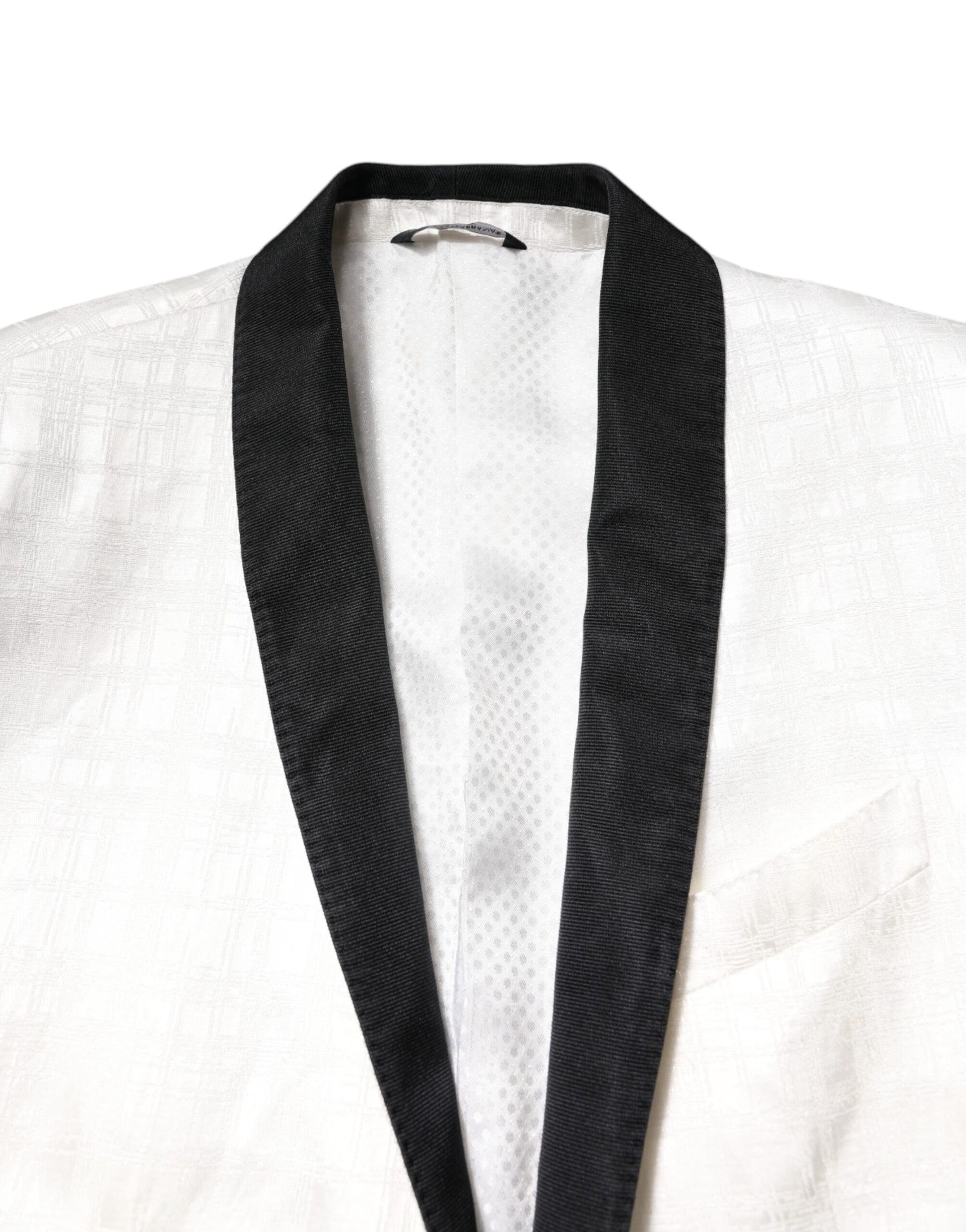 Weiß Schwarz Einreihiger Mantel Blazer Anzug
