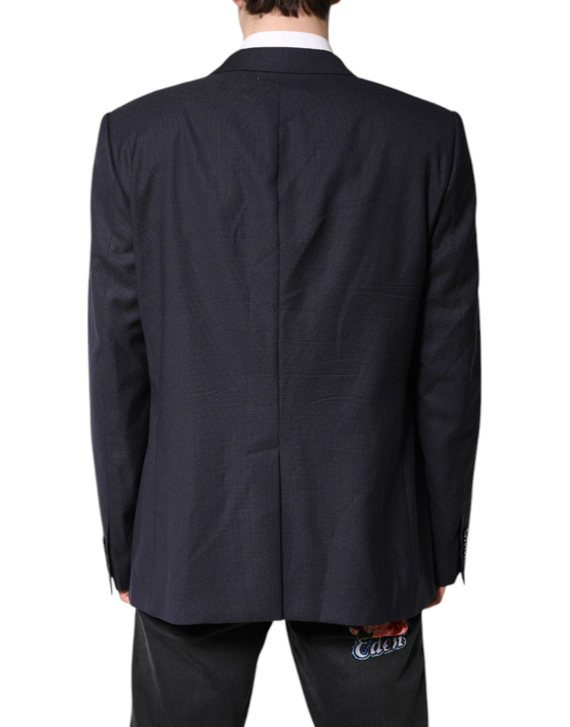 Dolce & Gabbana Black Wool Single Breasted Coat Blazer Suit
