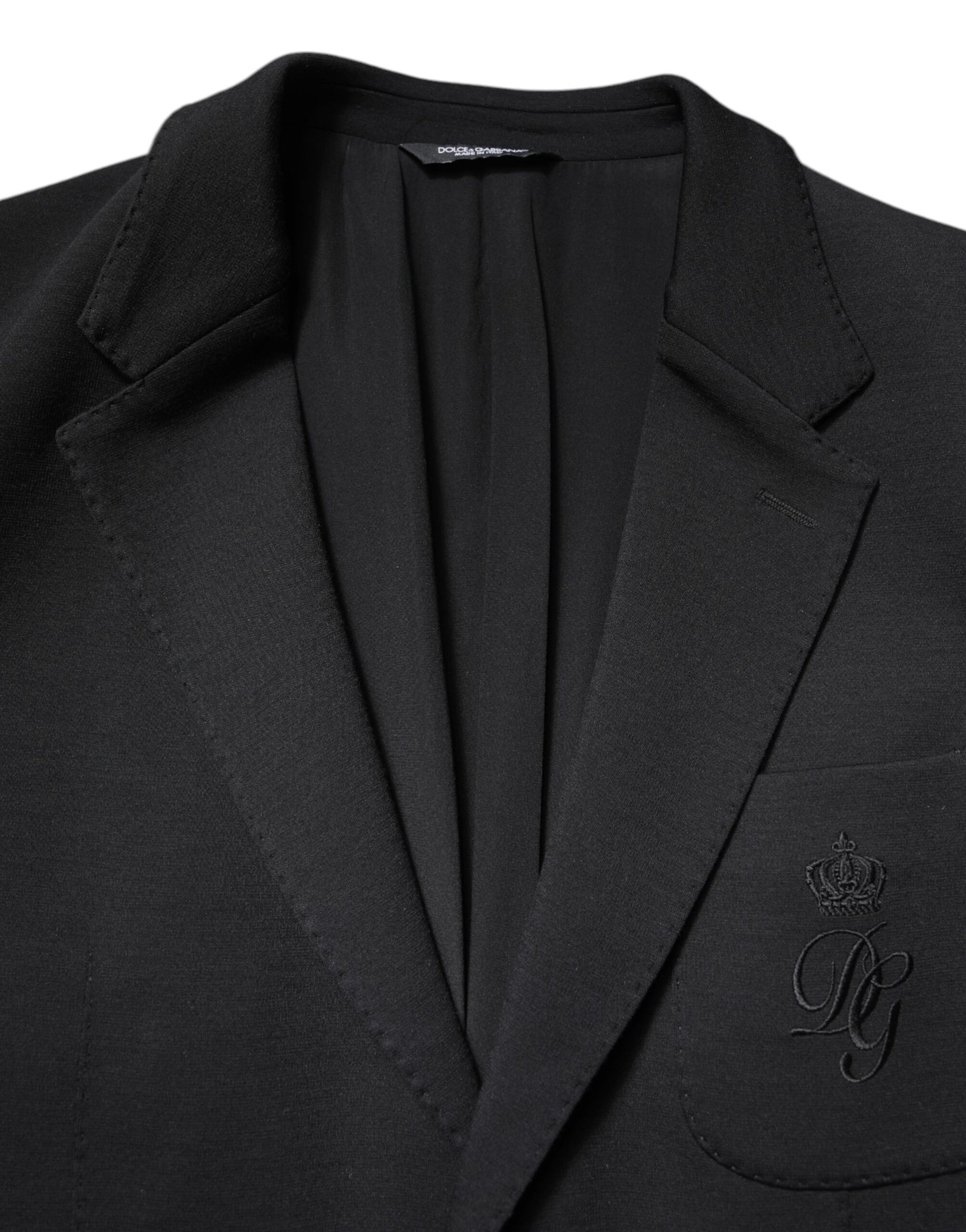 Schwarzer einreihiger Herrenmantel Blazer Anzug