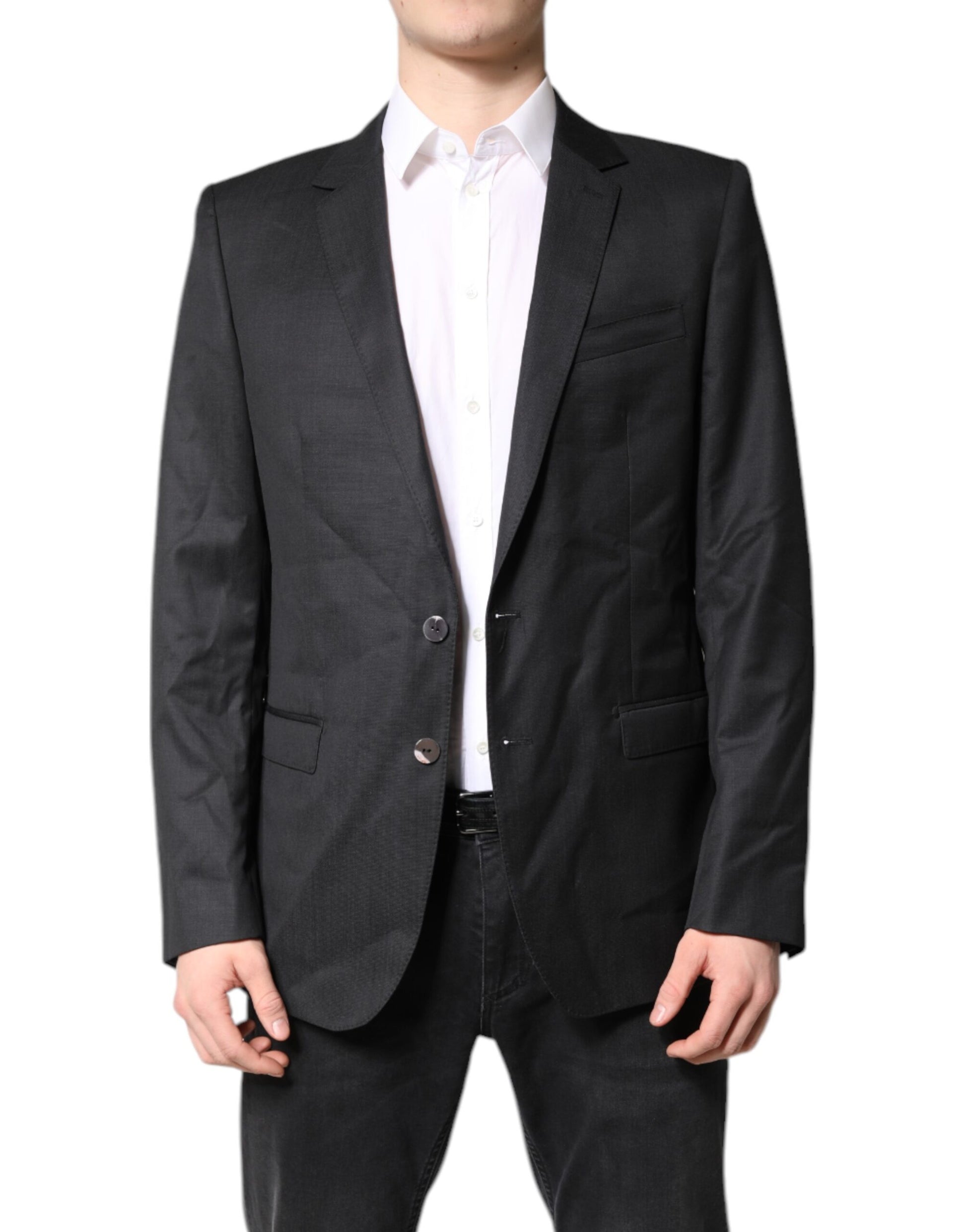Schwarzer einreihiger Herrenmantel MARTINI Blazer