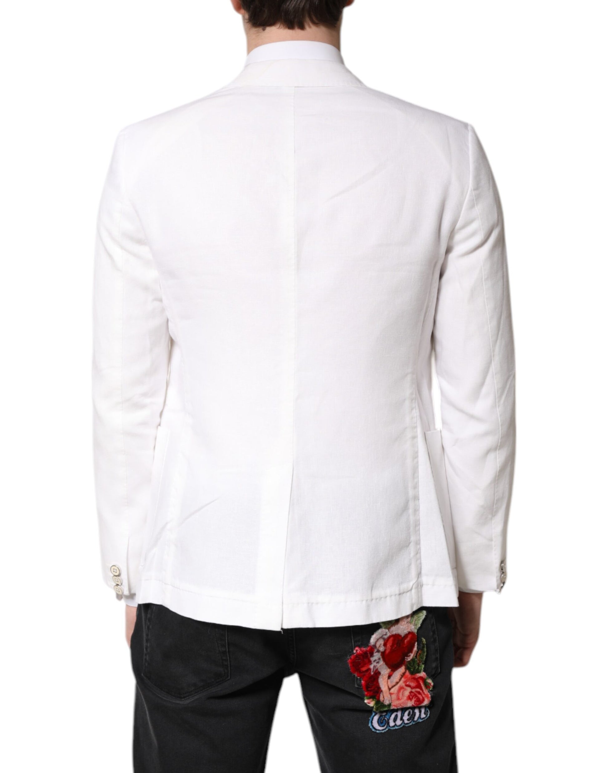 Weißer einreihiger Herrenmantel Blazer Anzug