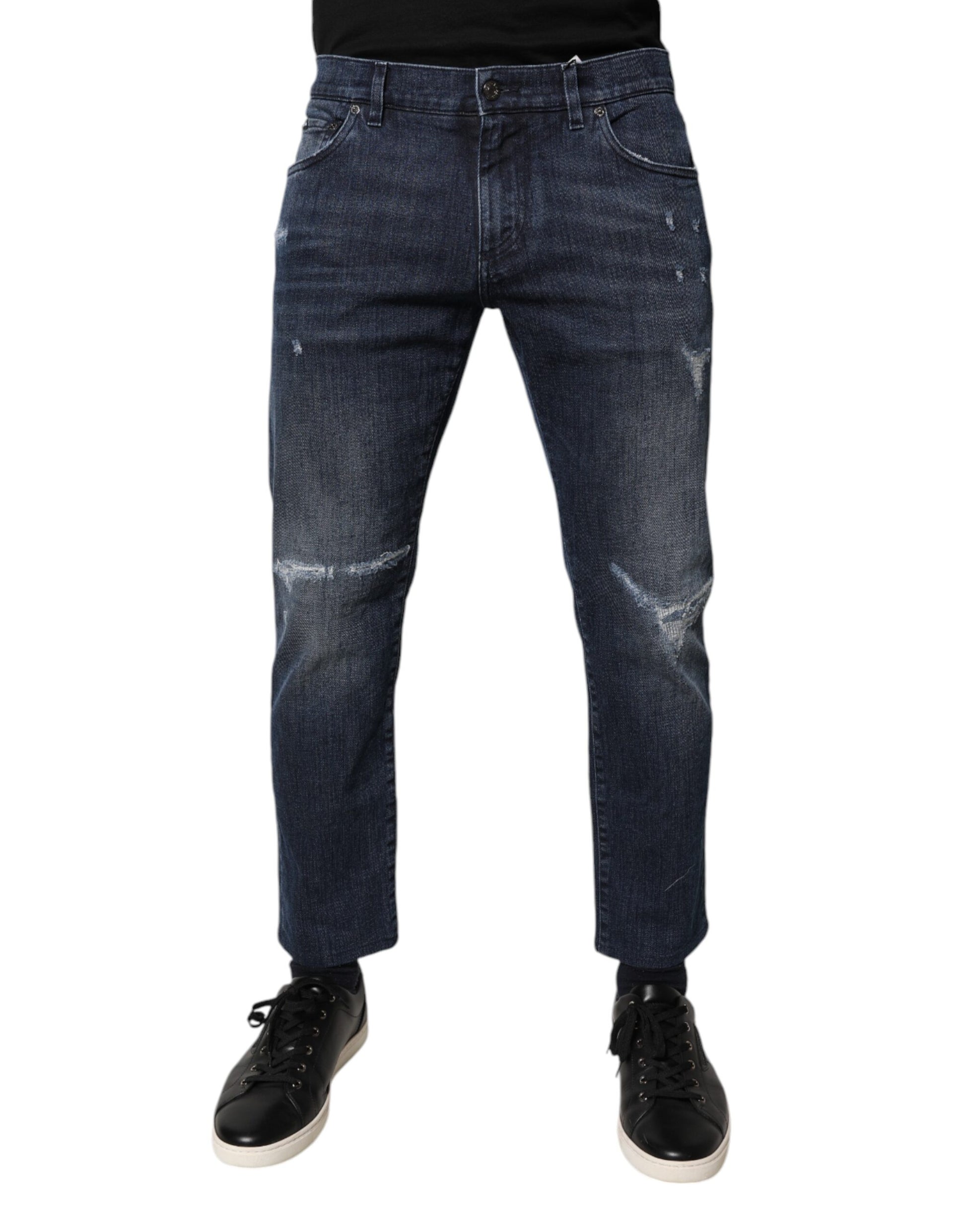 Blaue Skinny-Jeans aus Baumwollstretch für Herren