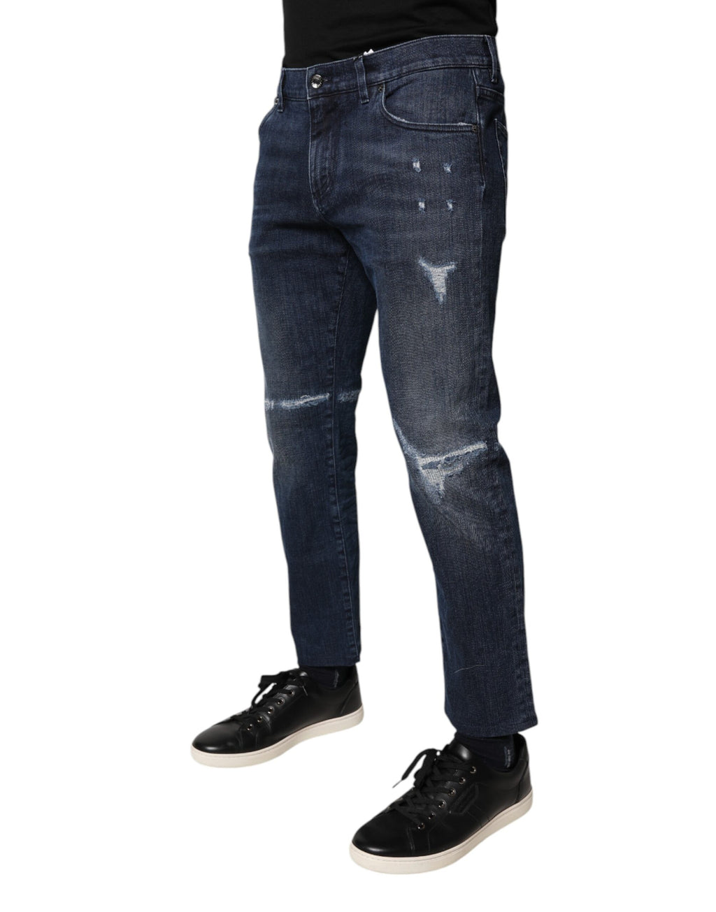 Blaue Skinny-Jeans aus Baumwollstretch für Herren