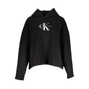 Schwarzer Baumwollpullover für Damen
