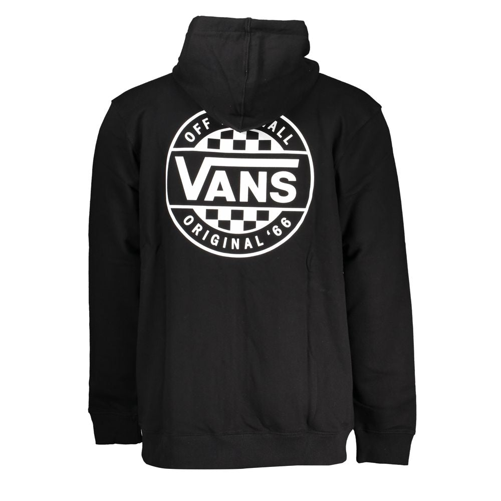 Eleganter schwarzer Kapuzenpullover mit Reißverschluss und Logo-Print