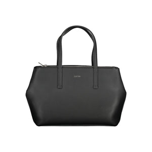 Schwarze Polyester-Handtasche