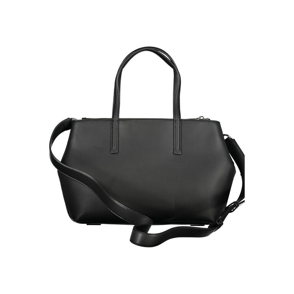 Schwarze Polyester-Handtasche