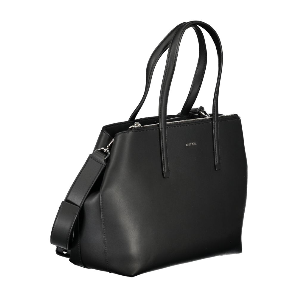 Schwarze Polyester-Handtasche