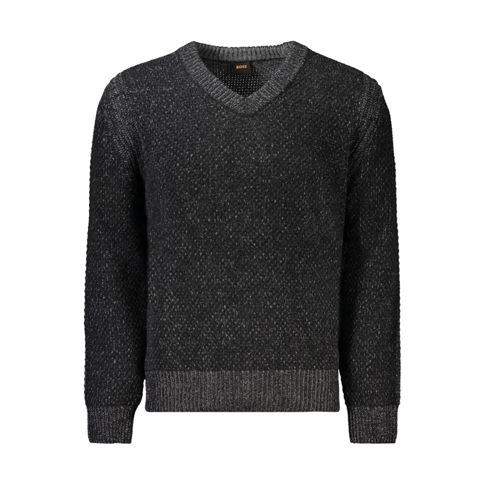 Schwarzer Wollpullover für Herren