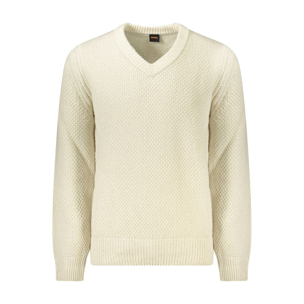 Beige Wollpullover für Herren