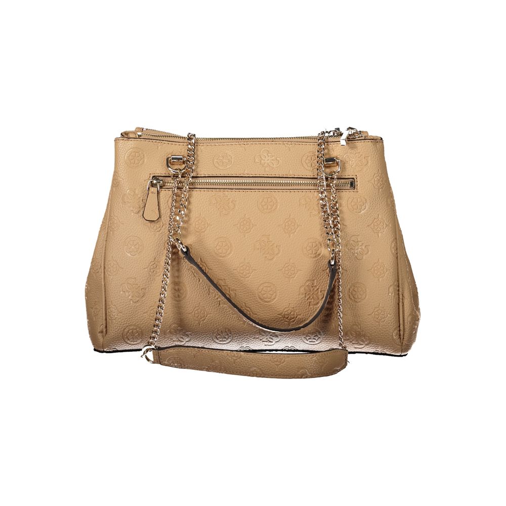 Beige Polyethylen Damen Handtasche