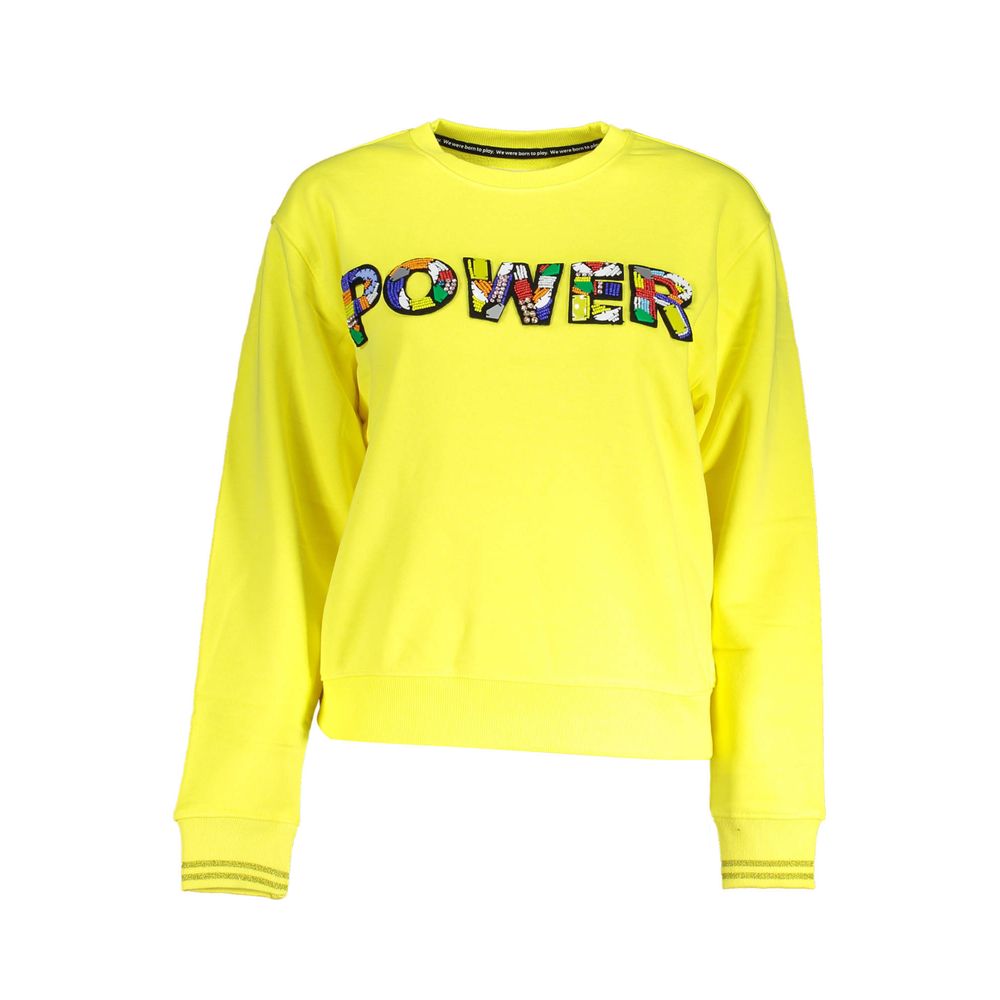 Gelber Baumwollpullover für Damen