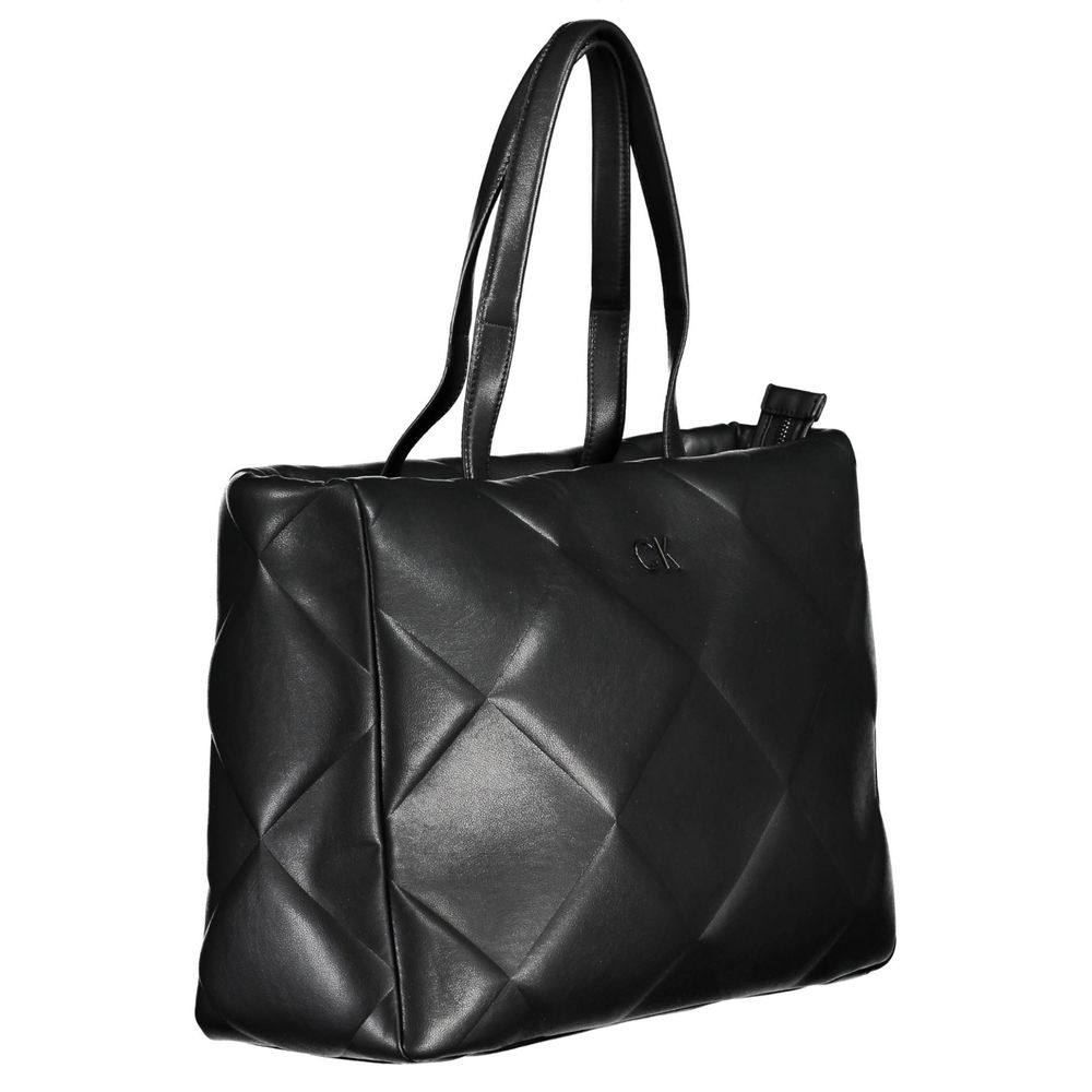 Schwarze Polyester-Handtasche