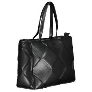 Schwarze Polyester-Handtasche