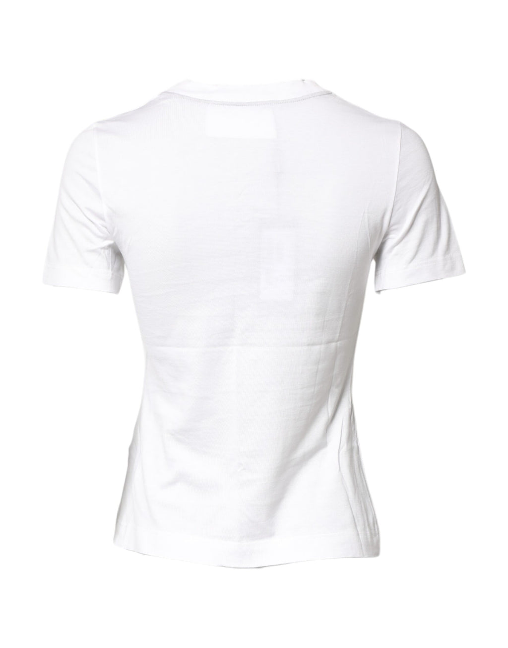 Dolce & Gabbana White Cotton Graphic Print Crew Neck T-shirt