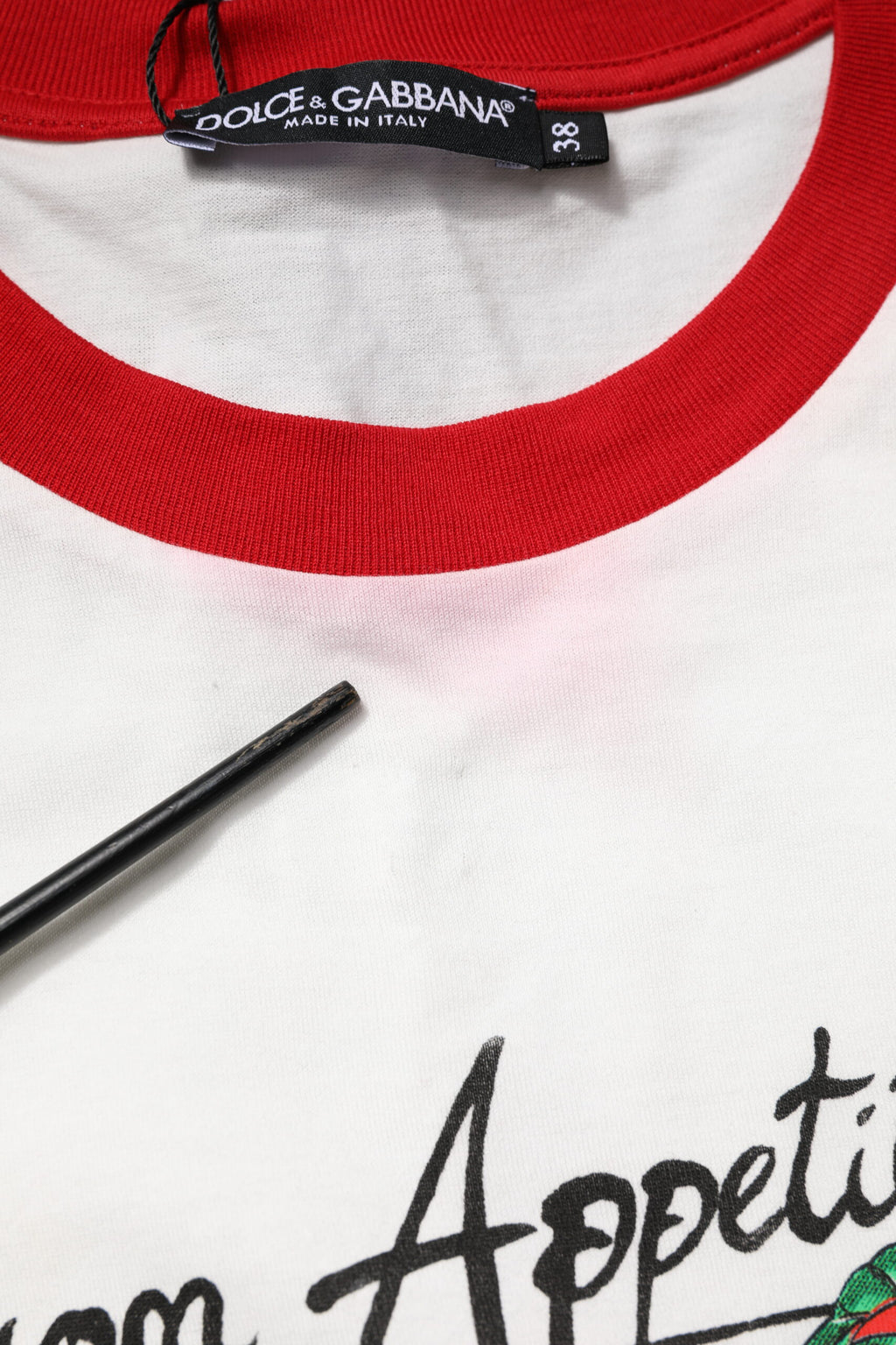 Weißes, bedrucktes Crop-Top mit Rundhalsausschnitt