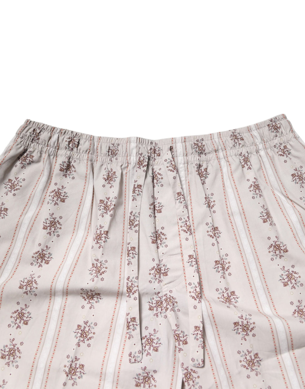Beiges Pyjama-Set aus Baumwolle mit Blumendruck für Herren