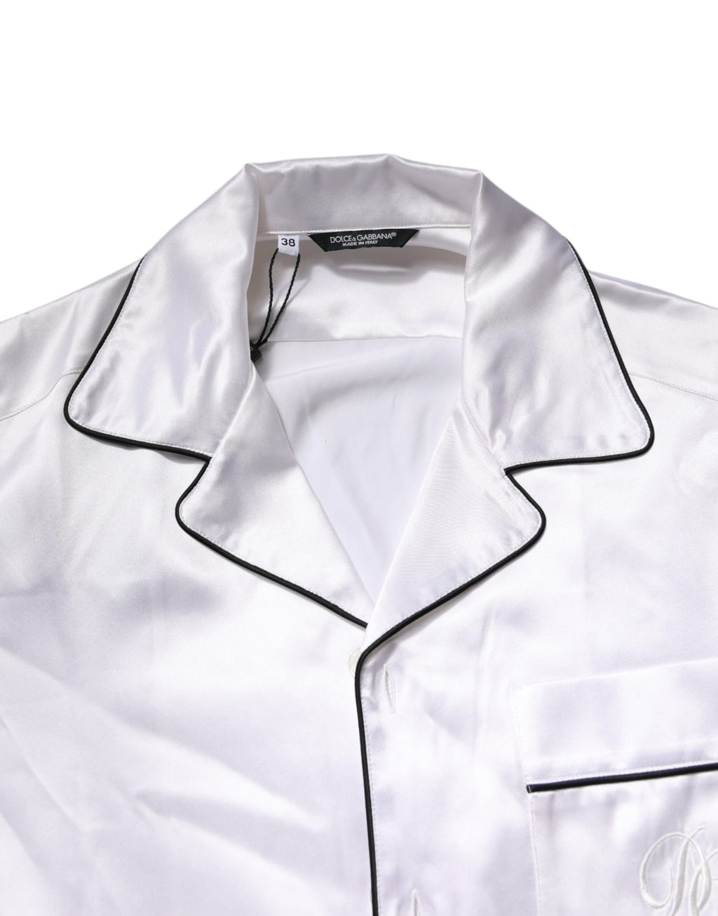 Weißes Satin-Seiden-Pyjama-Set für Herren, Nachtwäsche