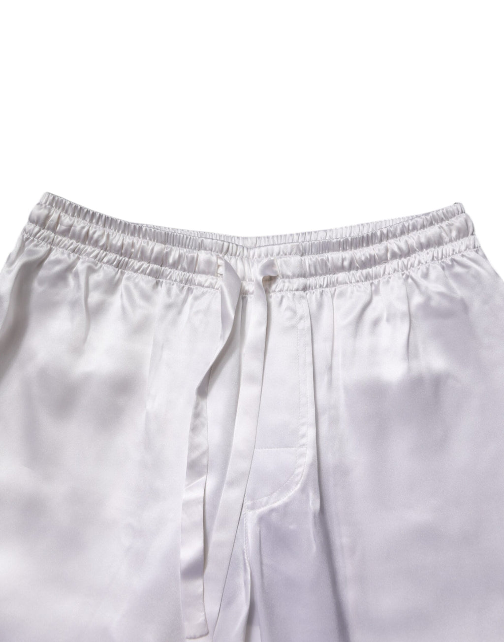 Weißes Satin-Seiden-Pyjama-Set für Herren, Nachtwäsche