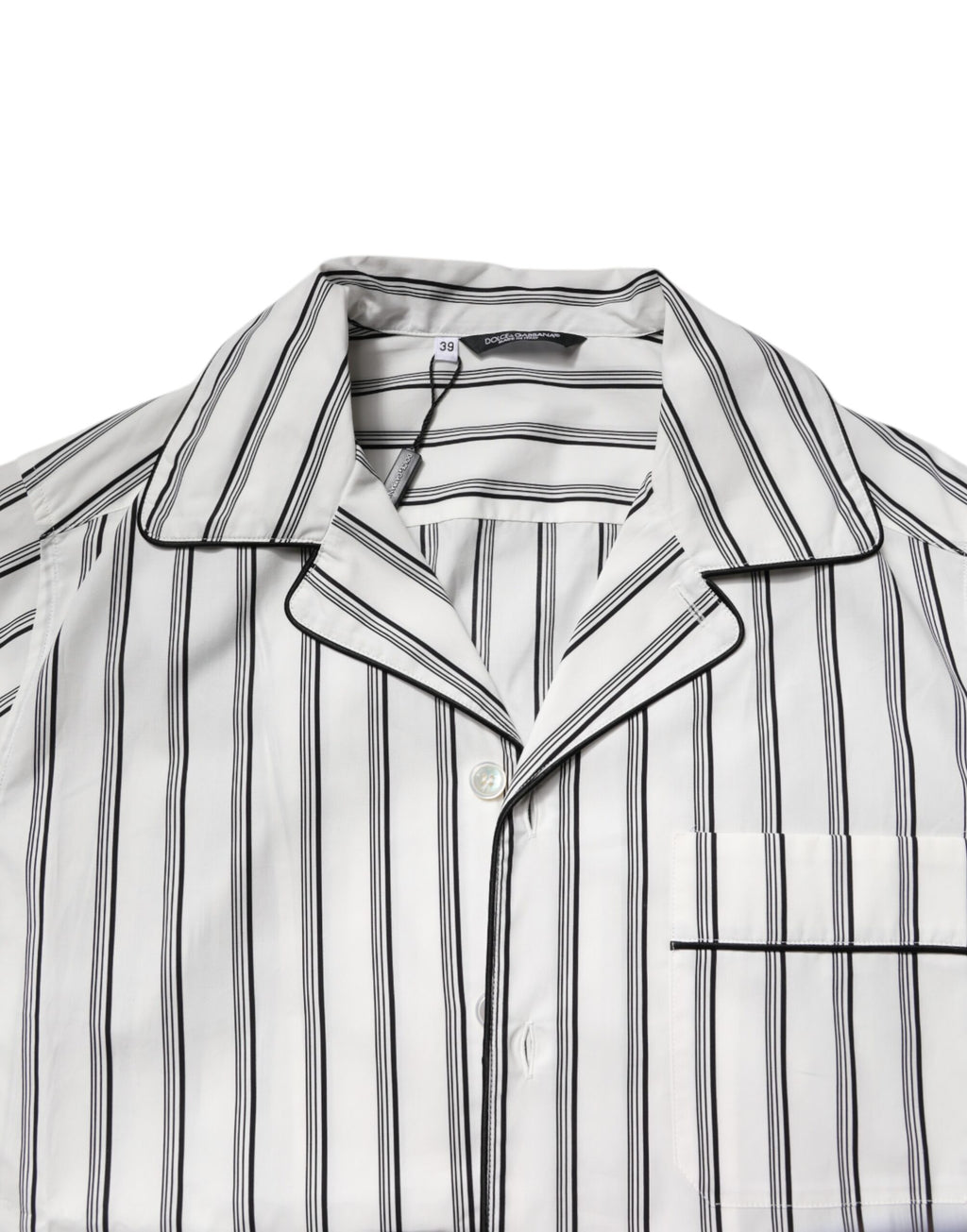 Weiß Schwarz Streifen Baumwolle Männer Pyjama Set Nachtwäsche