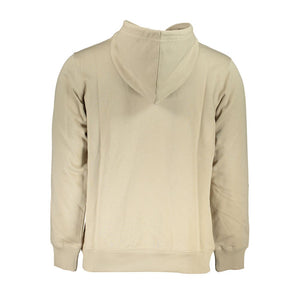 Beiges Baumwoll-Sweatshirt mit Kapuze