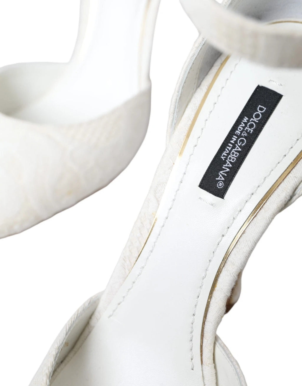 Weiße Blumen-Jacquard-Mary-Janes-Pumps mit Absatz