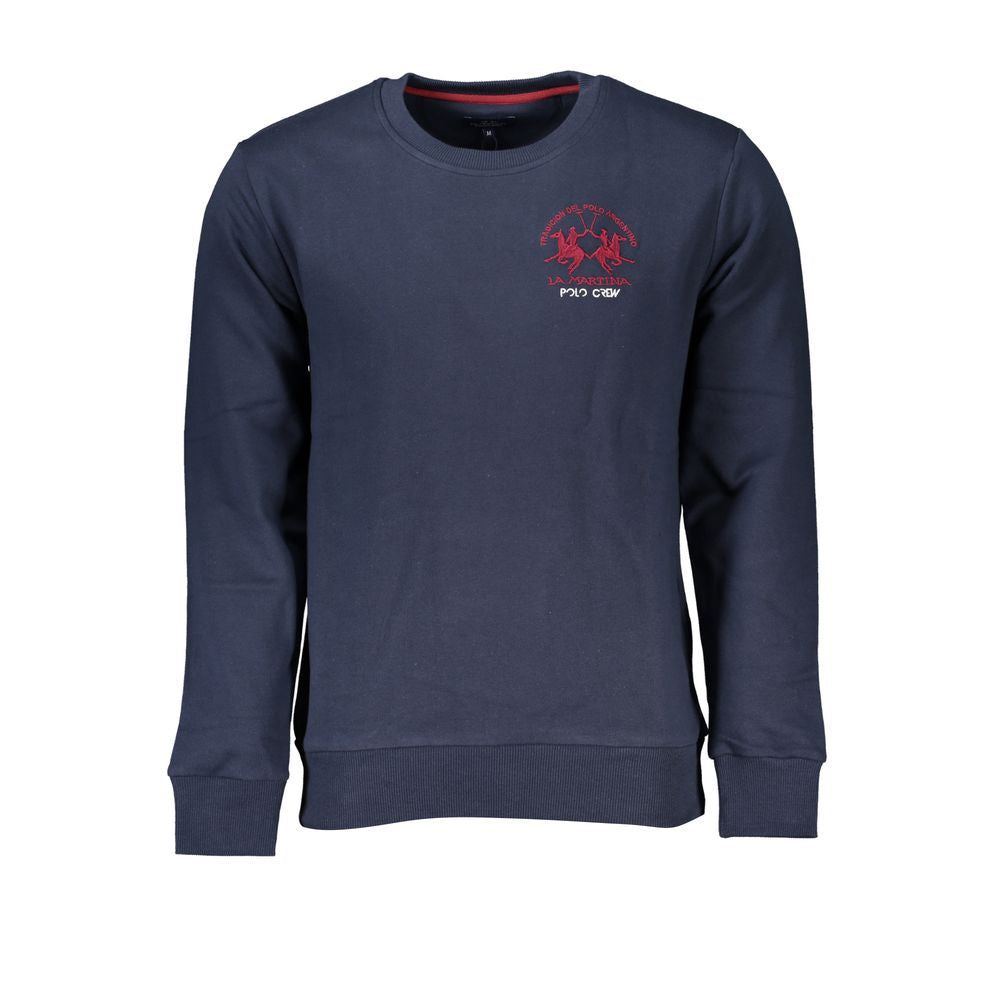 Schickes blaues Sweatshirt mit Rundhalsausschnitt und Stickerei