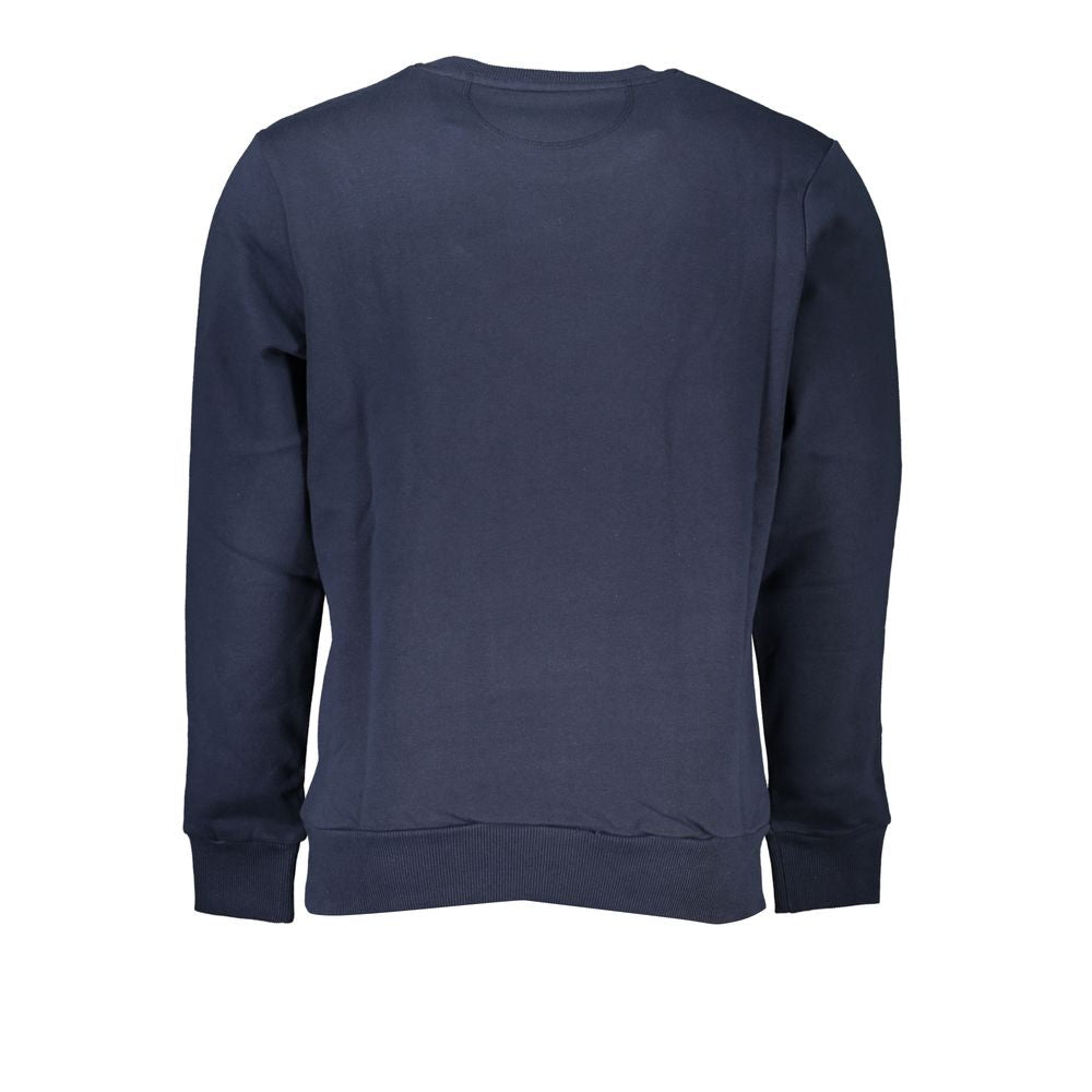 Schickes blaues Sweatshirt mit Rundhalsausschnitt und Stickerei