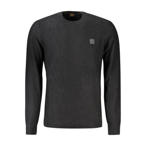 Schwarzer Baumwollpullover für Herren