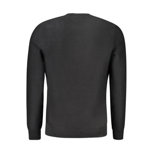 Schwarzer Baumwollpullover für Herren