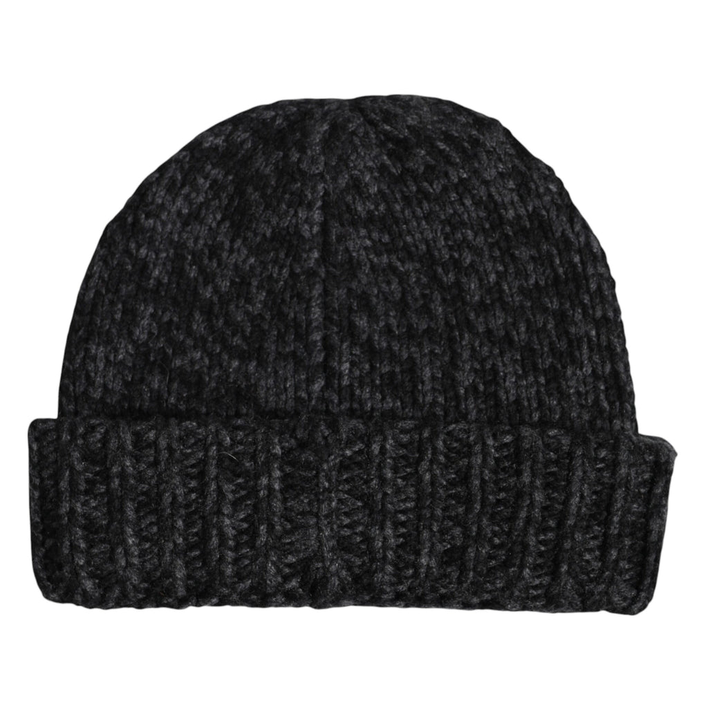 Graue Kaschmir-Strickmütze für den Winter