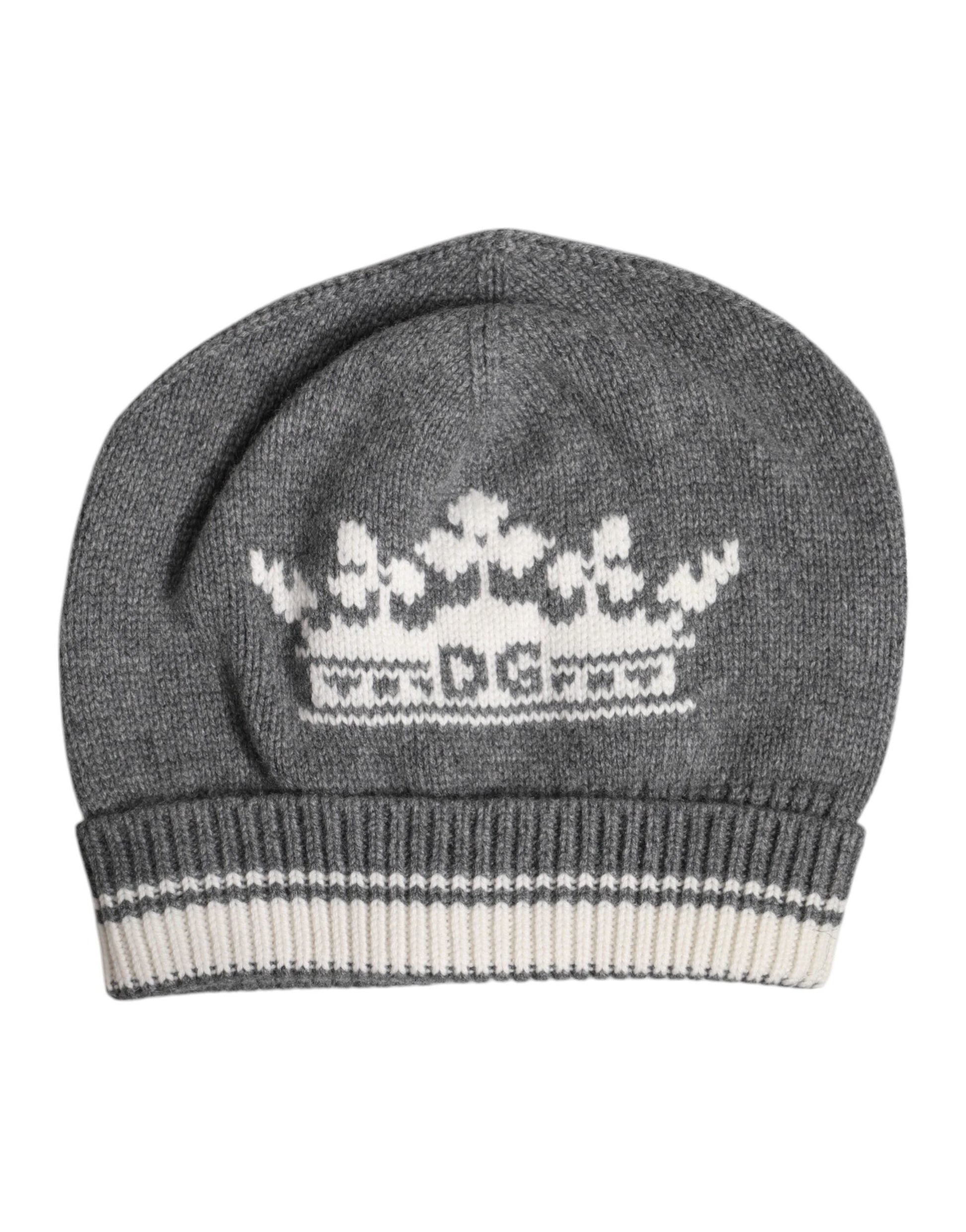 Graue Kaschmir-Strickmütze für den Winter